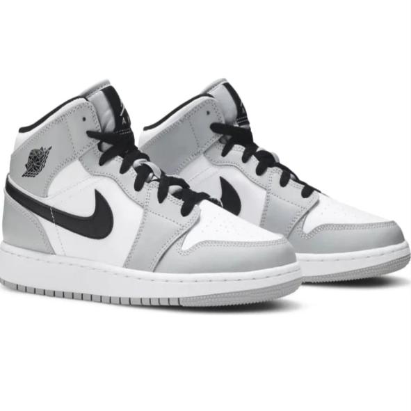 Air Jordan 1 Mid GS - Light Smoke Grey